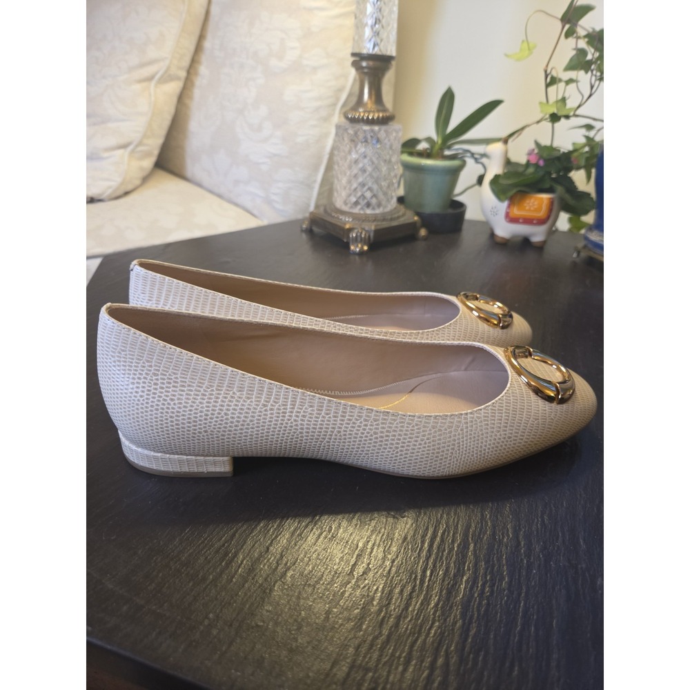 Cole Haan Women's Skylar Lizard Print Ballet Flats Oat W33470 Sz 8.5 NEW! $200 - Picture 6 of 12